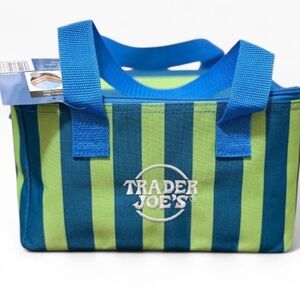 Trader Joe's Blue and Green Striped Tote